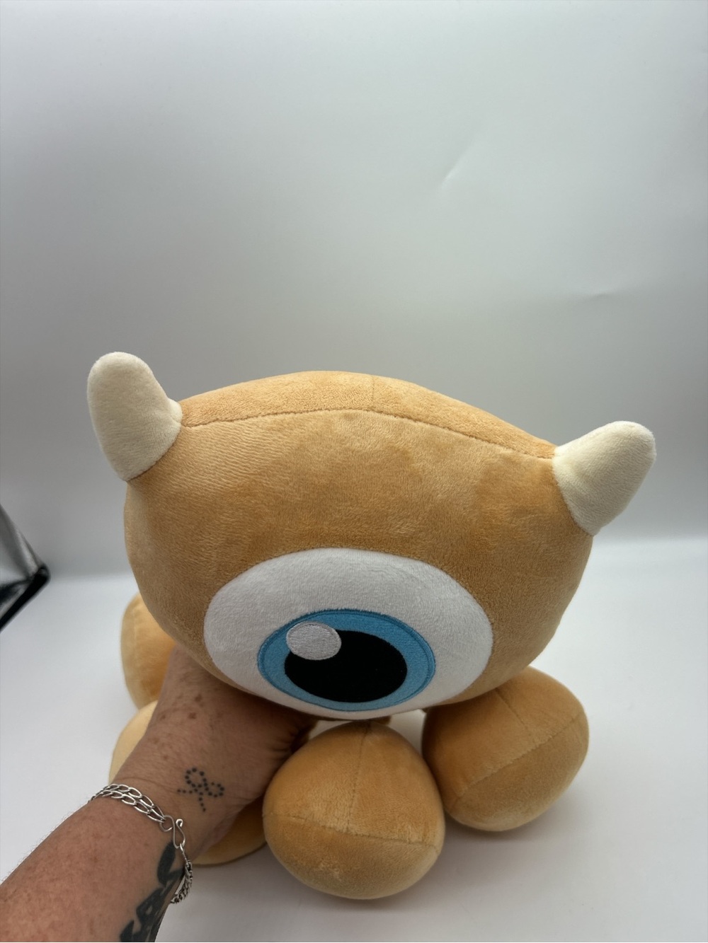 Disney Parks Monsters Inc Little Mikey Big Feet Plush 15” Boo Cyclops Toy Tan - Picture 9 of 10